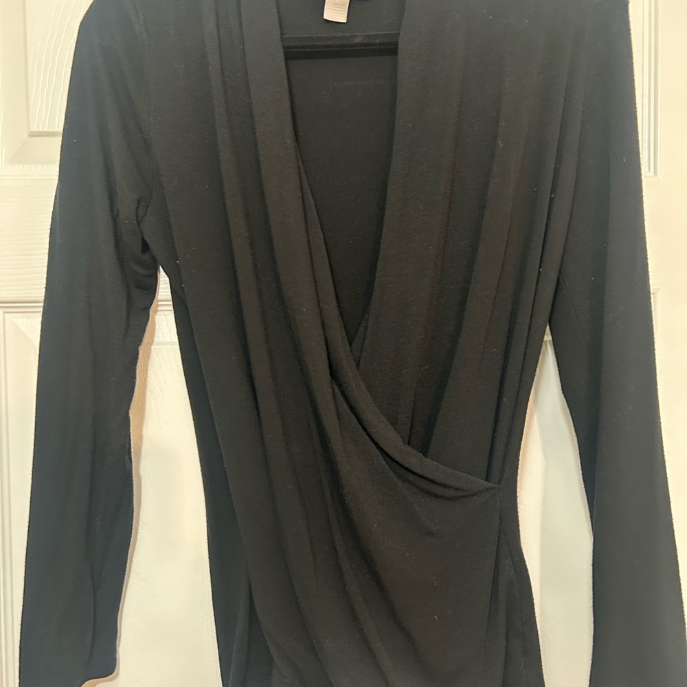 Banana Republic Black Drape Blouse